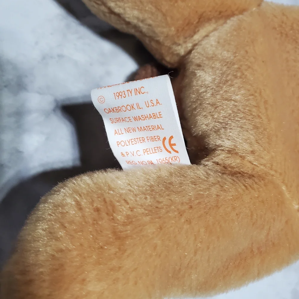 BONES the‎ Dog Retired Ty Beanie Baby Style 4001 Tag ERRORS Near MINT PVC RARE